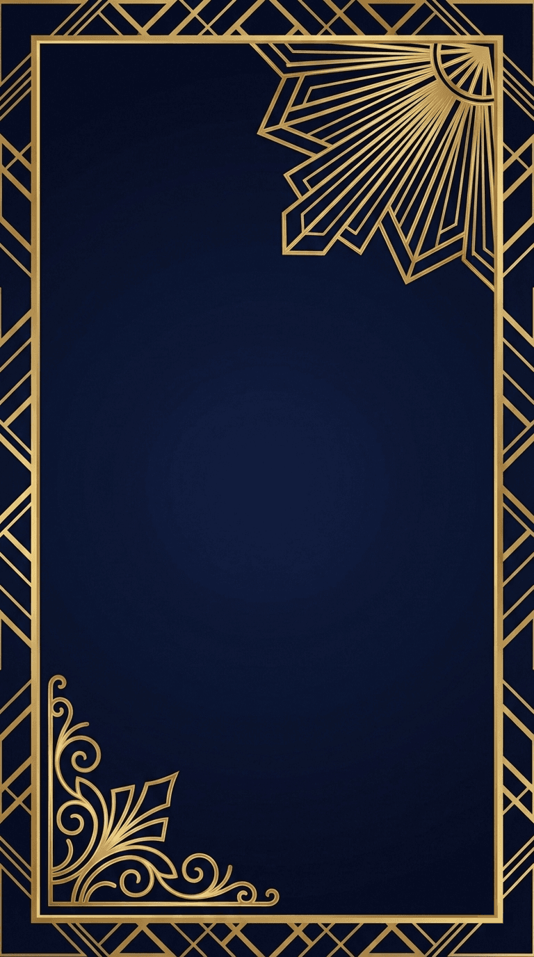 Contoh kad kahwin digital template Art Deco - Digital wedding invitation template